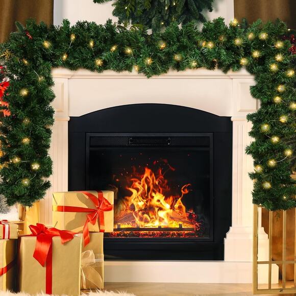 Christmas Garland with Lights, 9FT Artificial Pine with 50 Gingerbread Men - Picture 2 of 7